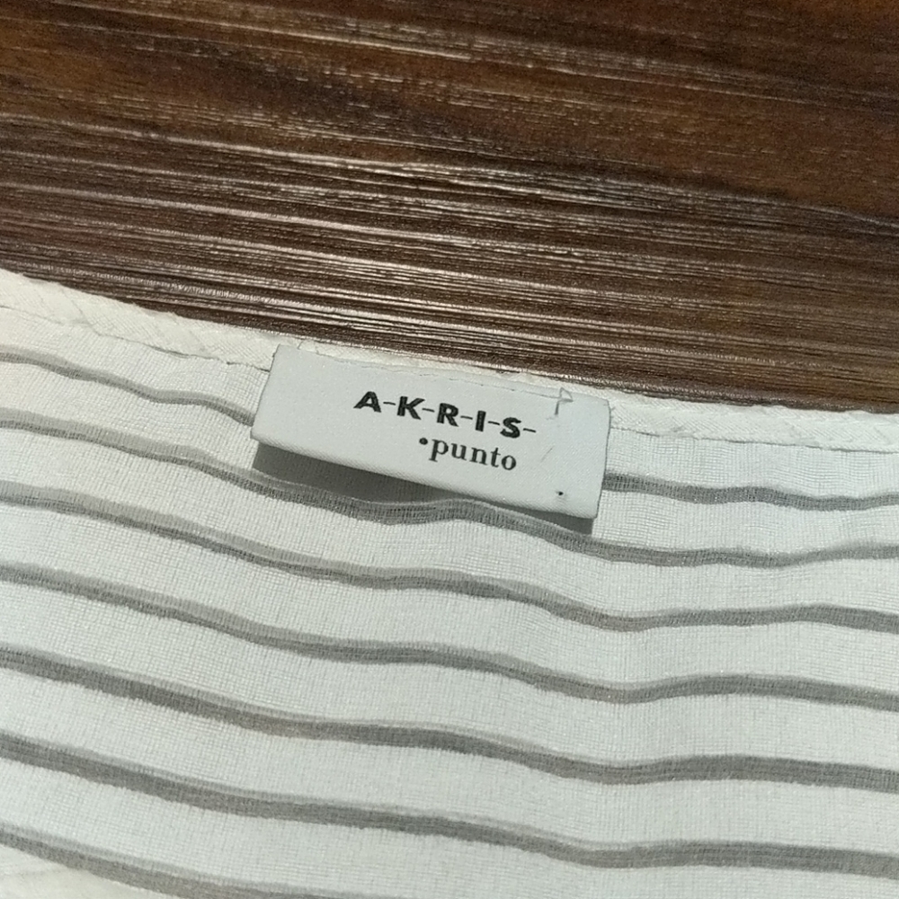 Akris Punto White Sheer Top Size 6 - Picture 2 of 8